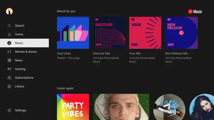 YouTube Music (Android TV) android App screenshot 2